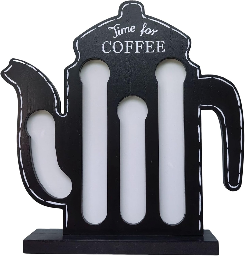 Coffee Capsule Storage Ornament Pot Shape Wooden Coffee Pod Holder Pot Shaped Coffee Pod Stand Espresso Coffee Pod Rack Coffee Capsules Desktop Organizer for Cafe Coffee Pods Storage, Black