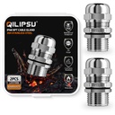 QILIPSU 2pcs 1/2" NPT 304 Stainless Steel Cable Gland Long Thread Waterproof IP68 Metal Strain Relief Cord Grip Cable Pass Through Wire Connector