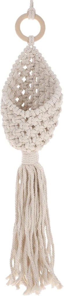 Yardwe Bohemia Style Macrame Hanging Fruit Basket Multi-function Decorative Storage for Kitchen for Fruits Vegetables Wall-mounted Organizer Charming Home