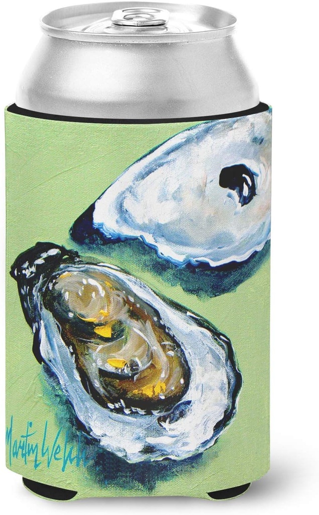 Caroline's Treasures MW1361CC Two Shells Oyster Can or Bottle Hugger Cooler Washable Drink Sleeve Collapsible Beverage Insulated Holder, Can Hugger, Multicolor