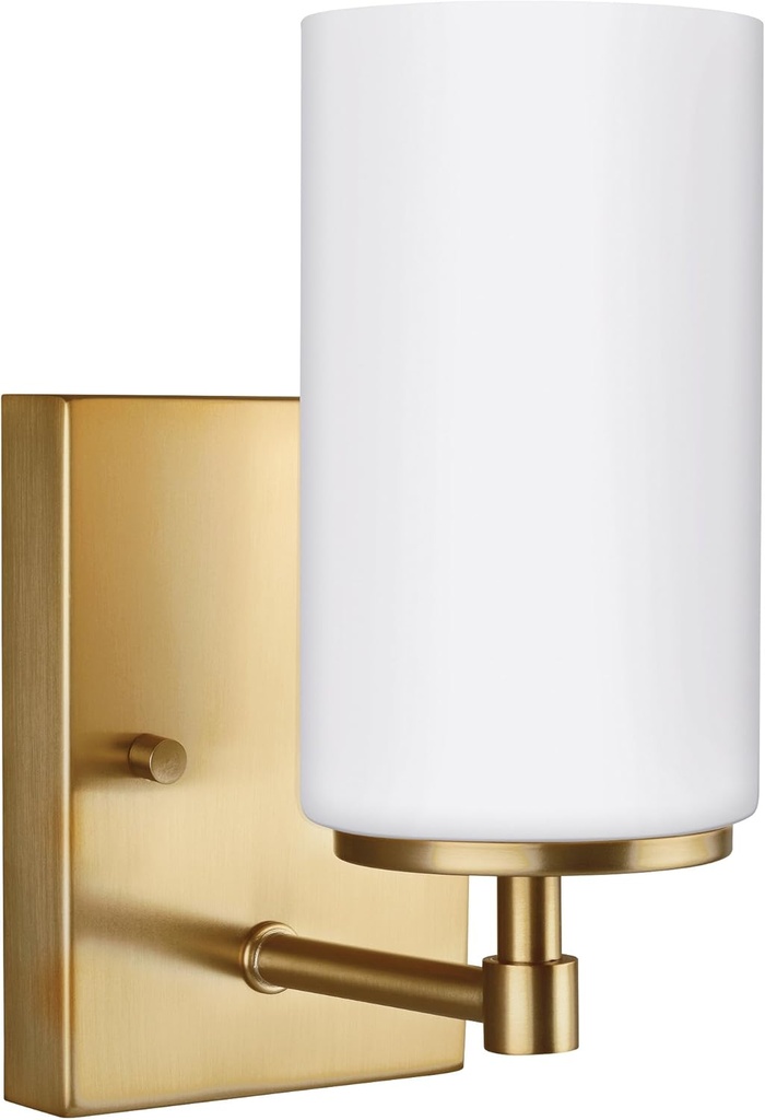 Generation Lighting 4124601-848 Alturas One - Light Wall / Bath Sconce Vanity Style Fixture, Satin Brass Finish