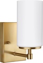 Generation Lighting 4124601-848 Alturas One - Light Wall / Bath Sconce Vanity Style Fixture, Satin Brass Finish
