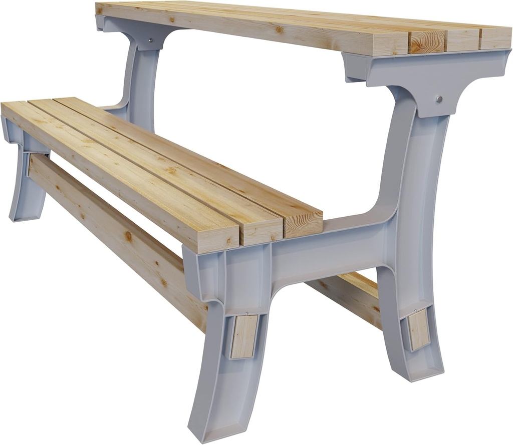 2x4basics 90110ONLMI 90110 Flip Top BenchTable, 6"D x 28.25"W x 34"H, Sand