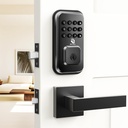 BE-TECH Keyless Entry Smart Door Lock with 2 Lever Handles, Electronic Front Door Locks Set, Digital Keypad Deadbolt, Auto Lock, One Time Codes, Anti Peeping Code, Easy Installation, Black