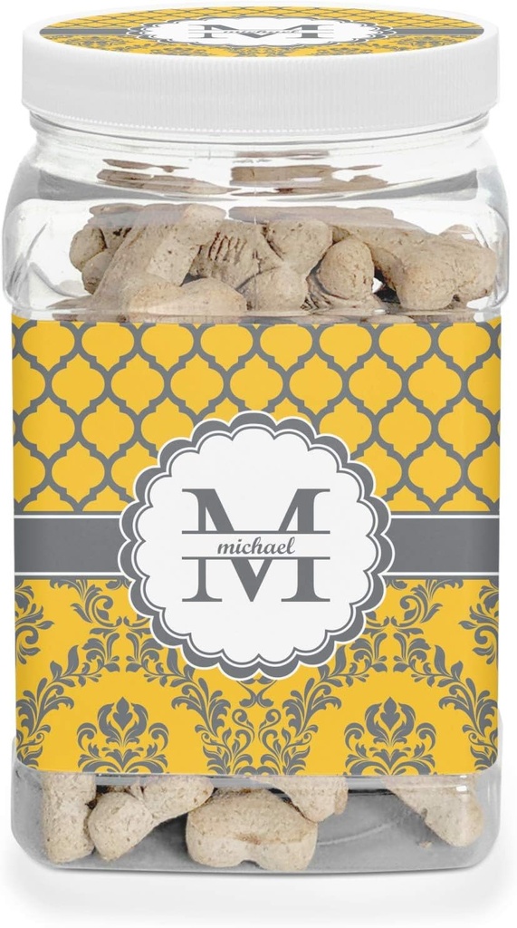 YouCustomizeIt Personalized Damask & Moroccan Dog Treat Jar