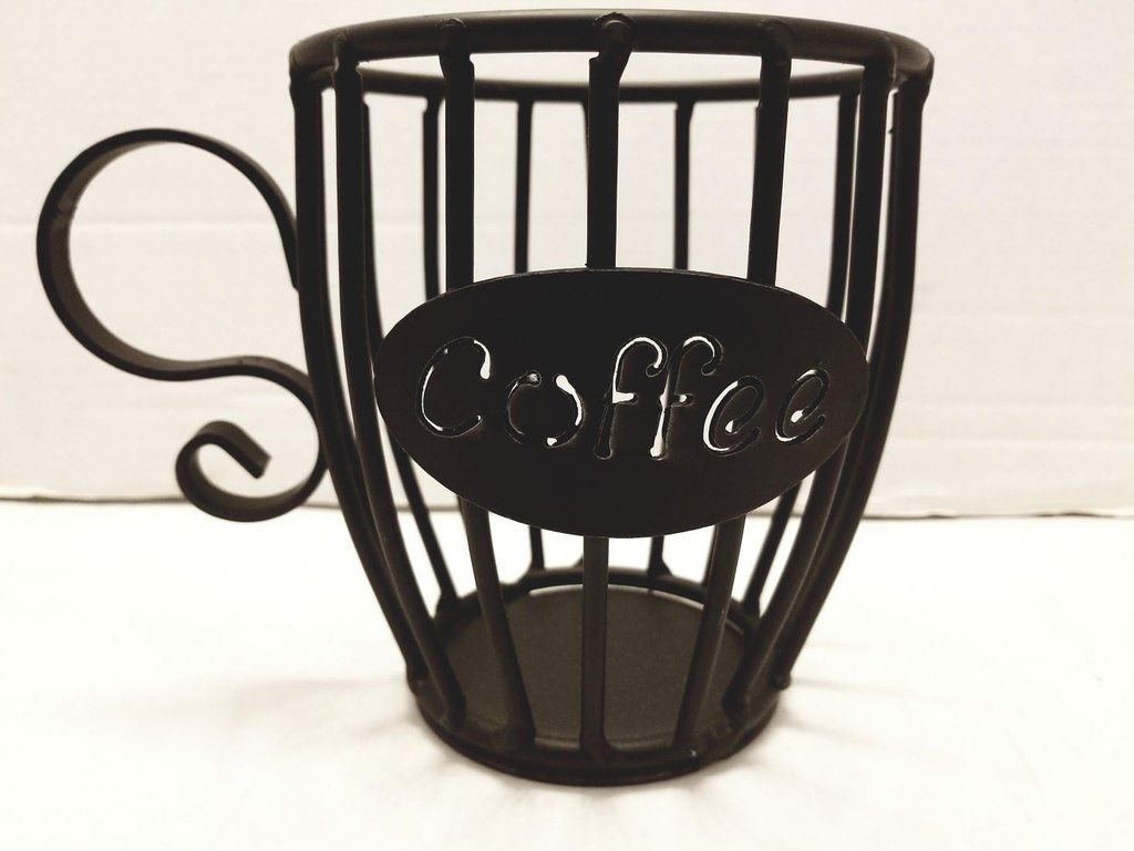 Wrought Iron Kup Keeper Coffee & Espresso Pod Holder, Coffee Mug Storage Basket - Hand Made by Amish of Lancaster County PA.