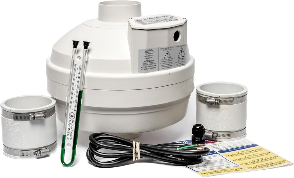 Festa AMG Eagle X EC Radon Fan – 3“ Installation Kit - Quiet and Energy Efficient Radon Mitigation Inline Fans – High Performance 3” Duct Fan