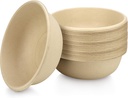 24 oz. 50 Count 100% Compostable Bowls – Paper Bowls, Eco Friendly Biodegradable, Disposable Bowls, Hot Soup and Cold Food, Heavy-Duty Quality, Natural, Made of Bagasse Sugar Cane Fibers