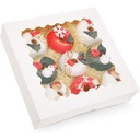 qiqee Auto-pop Up White Pie Boxes with Window 10x10x2.5 inch 20Packs Cookie Donut Bakery Box
