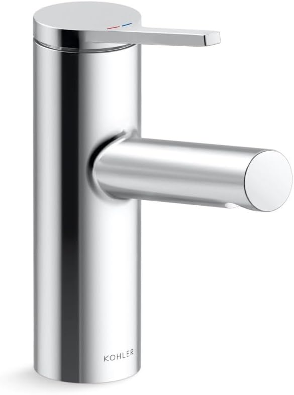 Kohler 35048-4N-CP Single-Handle Bathroom Sink Faucet, 0.5 GPM, Vibrant Brushed Moderne Brass