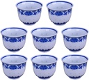 Chinese Handmade Kungfu Tea Cup 80 ml,Bone China Blue and White Tea Cups Set of 8,Ceramic Tea Mugs Without Handles,Best Gift