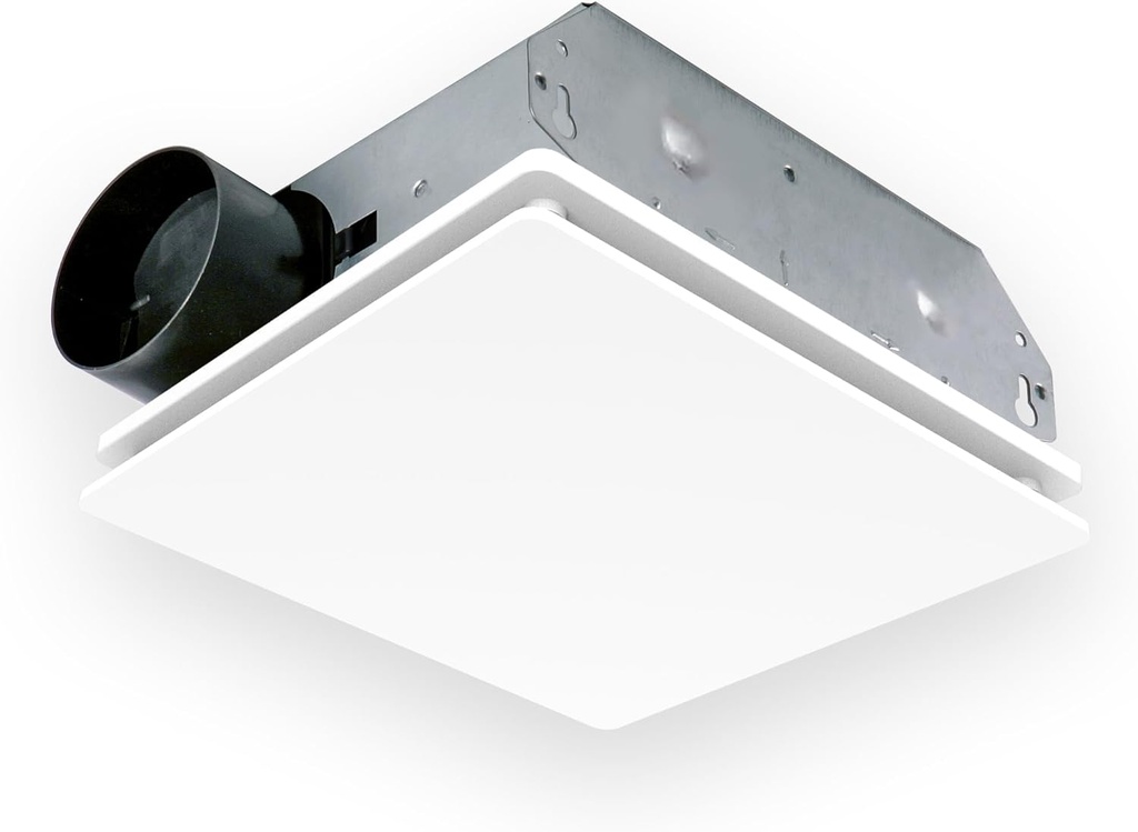 Aria Bathroom Exhaust Fan 50 CFM - 4.5 Sones Moderate Noise Operation, Energy Efficient Motor, Easy Install, Low-Profile Design for Moisture Control and Odor Elimination in Bathrooms Up to 50 sq. ft.