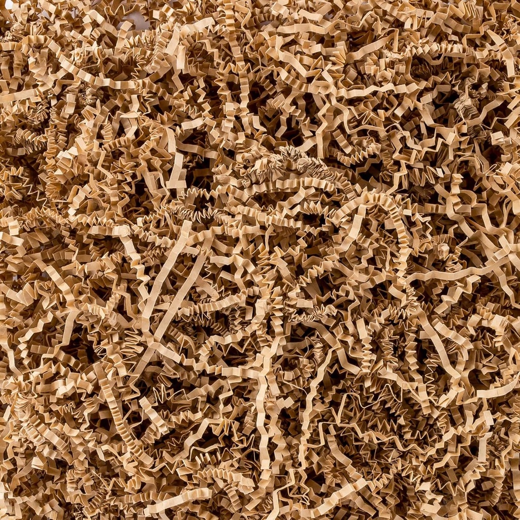 Sukh Christmas Paper Shred Filler - Crinkle Cut Paper Shred Filler Shredded Tissue for Halloween Thanksgiving Brithday Easter Wedding Gift Basket Filler Raffia Grass Paper Stuffing Decorative Craft Box Bags Wrapping Supplies 4.9OZ (Kraft)