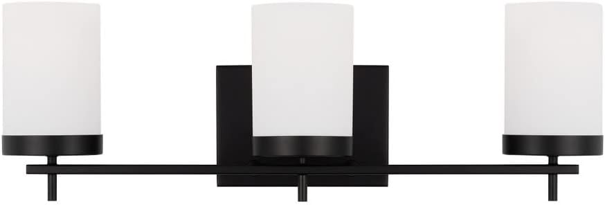 Generation Lighting 3-Light Zire Modern Bath Fixture Wall Lamp Midnight Black 4490303-112, Bathroom Light Fixture for Home Décor, Wall Sconce Vanity Light Fixture and Bathroom Accessory