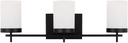 Generation Lighting 3-Light Zire Modern Bath Fixture Wall Lamp Midnight Black 4490303-112, Bathroom Light Fixture for Home Décor, Wall Sconce Vanity Light Fixture and Bathroom Accessory