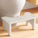 Wooden Squatting Toilet Stool for Adults, 6.7" Height Poop Stool Squat Adult, Non-Slip Potty Step Stool for Bathroom, Space-Saving Bamboo Pooping Stool, White
