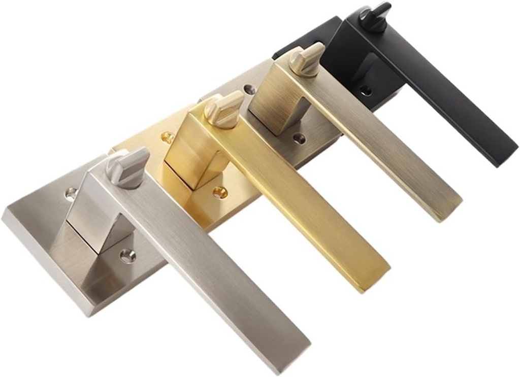 Interior Door Lock Household Universal Door Lock Bedroom Black Three-Lever Lock Bathroom Door Ball Handle Lock(Brown)