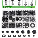 280 PCS Black Lock Nuts & Flat Washer Assortment Kit, Metric Nuts and Flat Washer M3 M4 M5 M6 M8 M10 M12，304 Stainless Steel Standard Threaded Black