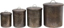 nu steel Set Of 4 Food storage Container Kitchen Canister with Copper Patina finish
