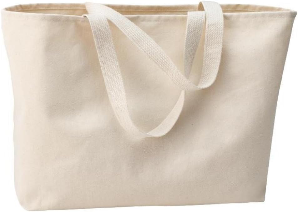 Oversized Twill Cotton Tote Bag for Shopping (3, Natural)