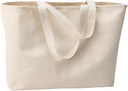 Oversized Twill Cotton Tote Bag for Shopping (3, Natural)