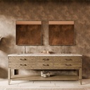 Woodhaven 84 in W x 22 in D Grey Oak Double Bath Vanity and Carrara Marble Top