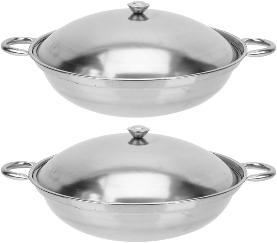 Kichvoe 8.66 Inch Stainless Steel Cooking Pot with Double Handles and Lid Anti-Overflow Bar Pot for Hot Seafood and Home Kitchen Use Energy Saving and Easy to Clean