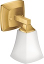 Moen YB5161BG Voss 1-Light Dual-Mount Bath Bathroom Vanity Fixture with Frosted Glass, Brushed Gold