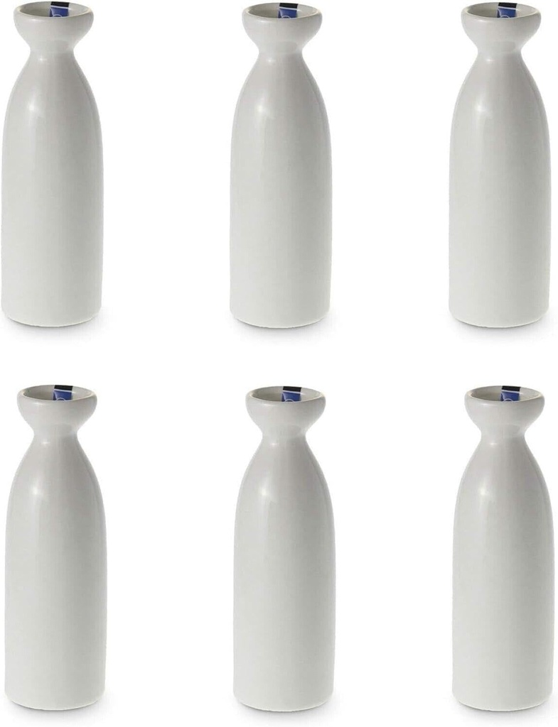 for 6 Pack White Porcelain Sake Bottle Cold and Hot Microwave Safe 7.5 oz 2722x6