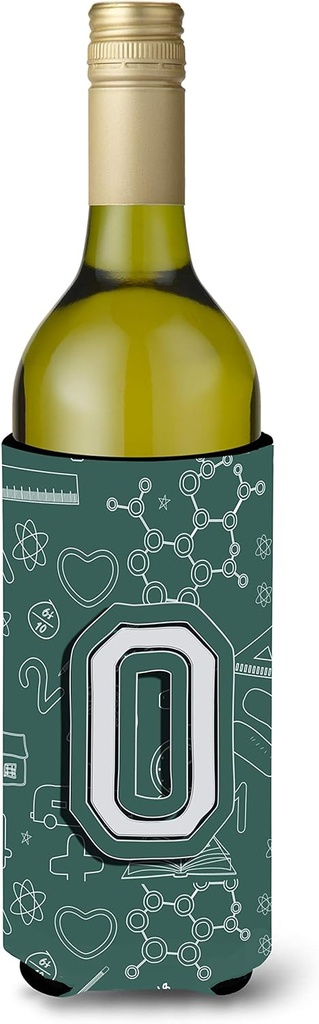 Caroline's Treasures CJ2010-OLITERK Letter O Back to School Initial Wine Bottle Hugger Bottle Cooler Sleeve Hugger Machine Washable Collapsible Insulator Beverage Insulated Holder