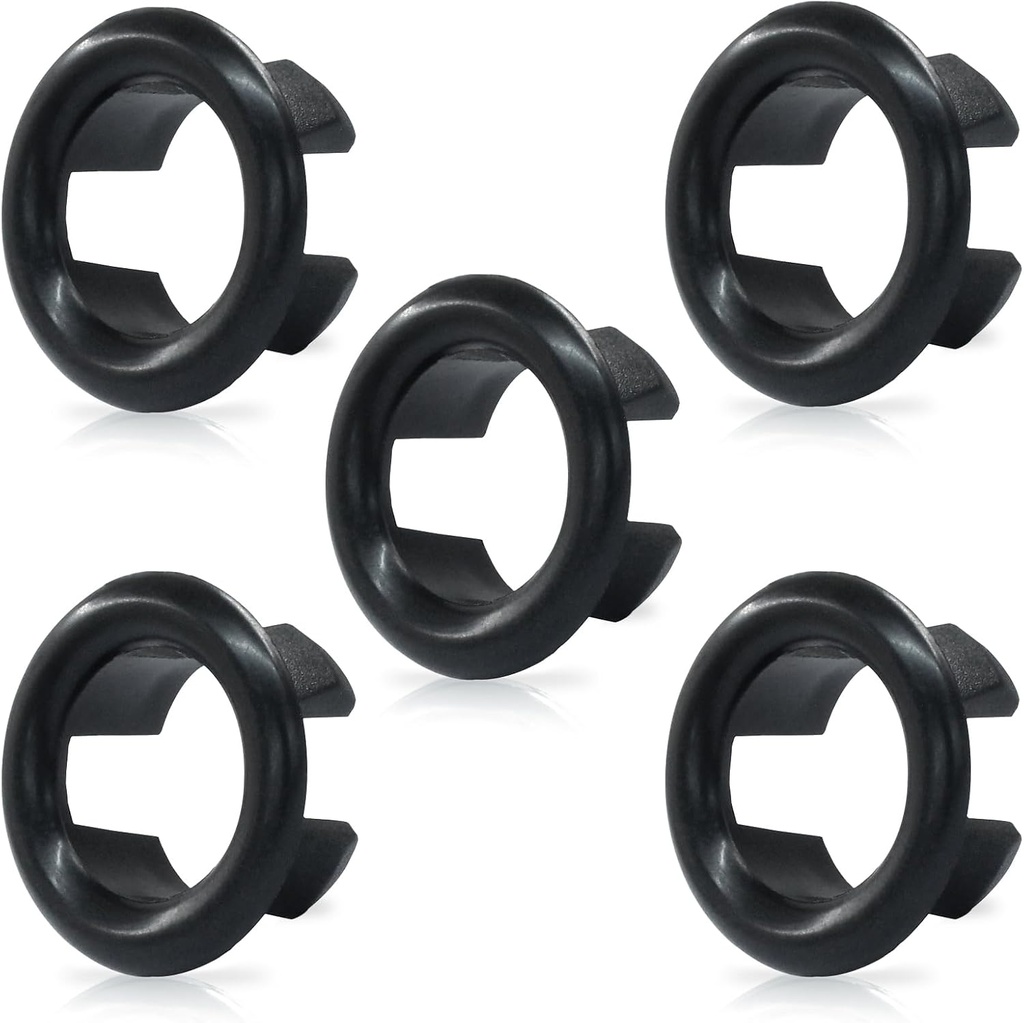 5 Pcs Black Overflow Cover Rings, Round Hole Trim Hole Insert in Cap for Home/Sink/Bathroom/Kitchen
