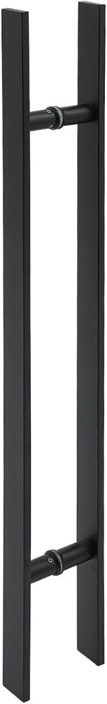 TFCFL 35 Inch Push Pull Door Handle, Long Double-Sided H Shape Sliding Door Handle, Stainless Steel Flat Rectangle Bar for Glass Wooden Barn Front Door (Matte Black)