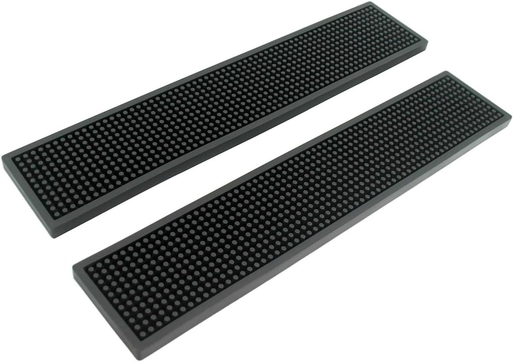 BARsics 17.5x3.5 inches Long PVC Bar Rail Mat Non-Slip Serving Spill Mat (Pack of 2)