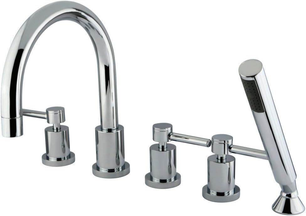 Kingston Brass KS83215DL Concord 5-Piece Roman Tub Faucet, Polished Chrome