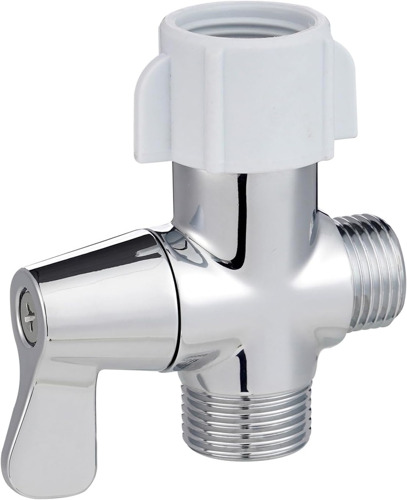 Hibbent Bidet T Adapter with Shut off Valve, Metal T Valve for Handheld Toilet Bidet Sprayer (7/8” x 7/8” x G1/2 or 3/8"), 3 Way Tee Connector Bidet Attachment for Toilet- Polished Chrome