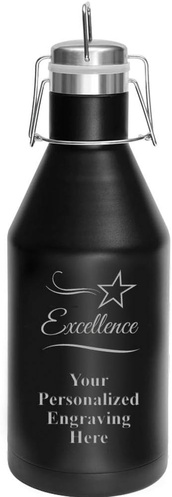 Custom Engraved Growler, 64 oz Custom Excellence Corporate Stainless Steel Growler, Engraving Included