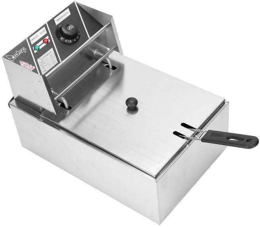 2500W 6L 6.3QT Electric Deep Fryer Commercial Tabletop Restaurant Fry Basket