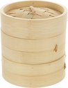 Hemoton Bamboo Basket 3pcs 13cm Bamboo Steamers with Lid for Cooking Food Steamers for Dim Sum Dumplings Basket for Steaming Buns Vegetables Meat Fish Rice Momo