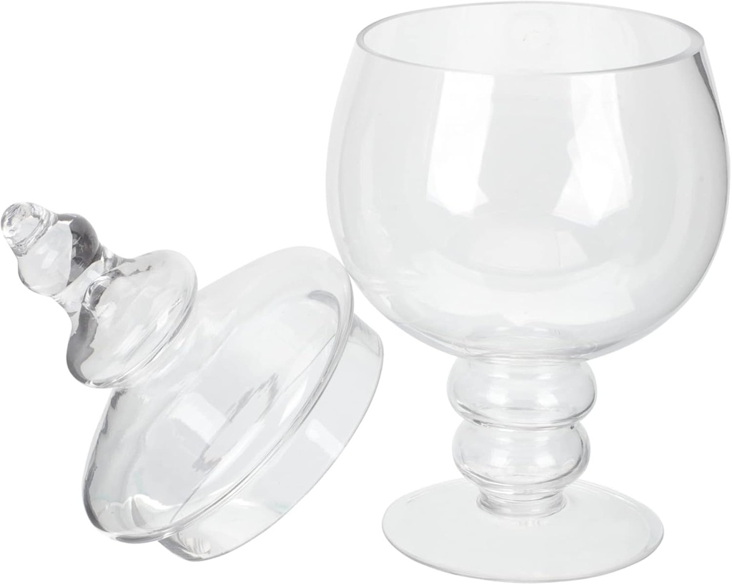 KICHOUSE Sturdy Glass Candy Jar Lid for Office Desk Wedding Party Cookie Jar Candy Container Kitchen Supplies