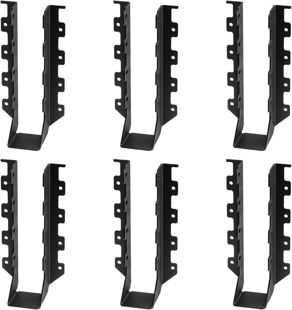 GBGS 6 Pack Joist Hanger for 2x8 Post,Face Mount,Inner Width:1-1/2"(38.1 mm) Joist Bracket,14 Gauge Steel