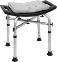 KMINA Shower Stool, Padded with Foam Cushion, Heavy Duty Double Reinforced Crossbar with 6 Height Adjustable, Tool Free, Anti-Slip, Made in Europe