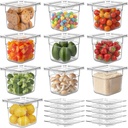 West Bay 10 Pack 1/6 Size Plastic Food Pans with Lids, 4 Inch Deep Clear Polycarbonate Hotel Pans for Commercial & Home Use, Stackable Food Storage Containers for Fridge, Kitchen & Catering