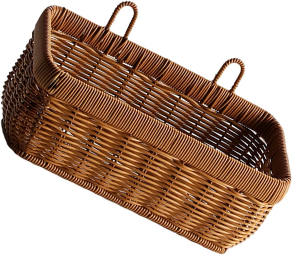 Storage Basket for Organizing Decorative Basket Storage Container Wall Hanging Decor for Kitchen, Brown