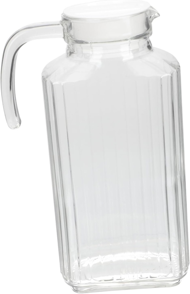 Large Capacity Glass Cold Beverage Holder Elegant Water Pitcher for Iced Tea Juice Beer More Water Jug for Home and Office Use for Refreshing Summer