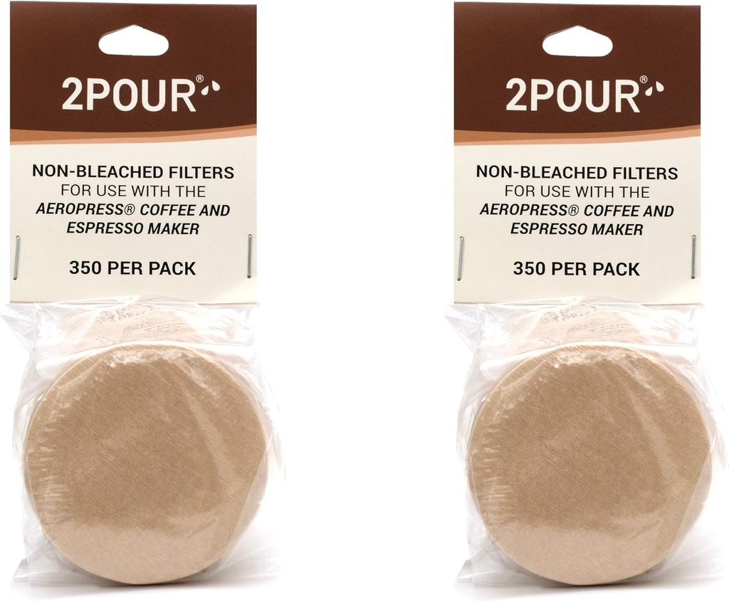 700x (2 Packs) Reusable Replacement Paper Filters Compatible With The Aeropress® Coffee Maker/Aeropress® Go - Vegan Non Bleached Natural - Free USA Shipping available!.
