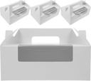 LUOZZY 4pcs Cupcake Boxes Clear Window Bakery Box with 6 Hole Inserts Handle Cake Packaging Boxes Paper Cupcake Boxes Supply - White