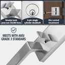 TOGU HS29D Front Door Handle and Single Cylinder deadbolt Set with Extra Door Levers Reversible for Right&Left Handed,Heavy-Duty Entry Door Lock Set for Exterior Doors,Satin Nickel