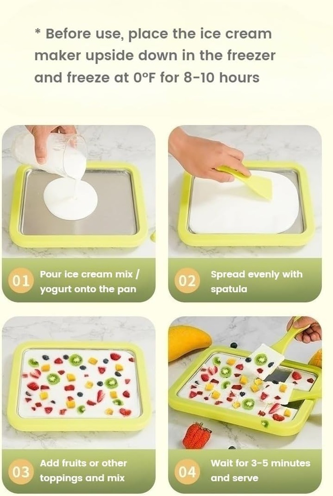 Rolled Ice Cream Maker | Instant Ice Cream Maker | Homemade Ice Cream Machine for Family Fun (Coral Bear, Large)