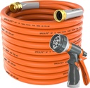 SPECILITE Garden Hose 50 ft x 5/8 in Heavy Duty, Flexible and Lightweight Water Hose, Burst 600 psi, Kink-less Hybrid Rubber Hose for Backyard, 3/4'' Brass Fittings
