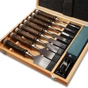 10 Pieces Wood Chisels Set with Honing Guide & Sharpening Stone for Woodworking Wood Carving Tools Kit with Wooden Box for Beginners and Professionals(Black Walnut)